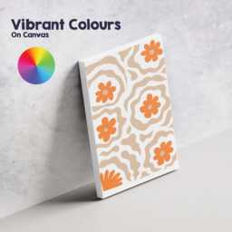 Abstract Orange Floral Cut Paper Collage Pattern Canvas Wall Art Print Decor Picture Ready To Hang - thumbnail 4