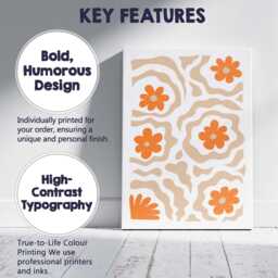 Abstract Orange Floral Cut Paper Collage Pattern Canvas Wall Art Print Decor Picture Ready To Hang - thumbnail 2
