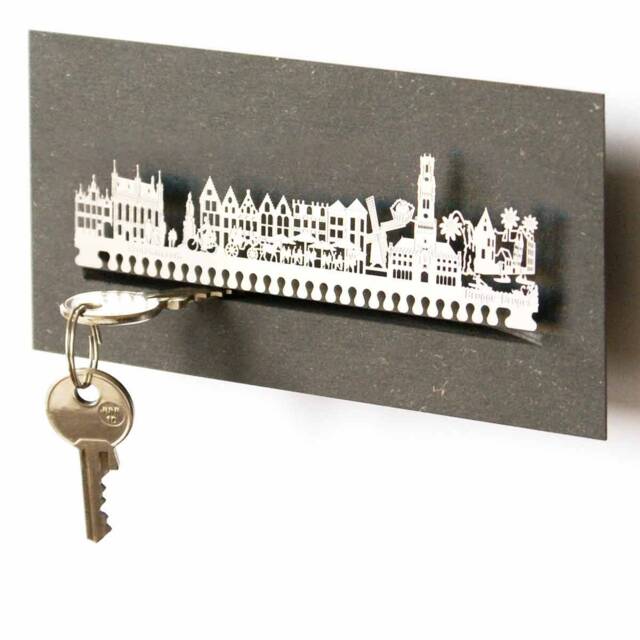 Bruges Skyline Key Rack - Steel Silhouette, Travel Souvenir - image 1