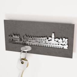 Bruges Skyline Key Rack - Steel Silhouette, Travel Souvenir - thumbnail 2