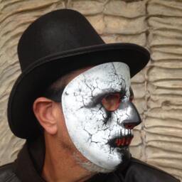 Zombie Face Mask, Halloween Masquerade Costume, Cylinder Demon Mask - thumbnail 2