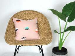 Light Pink Southwestern Print Pillow Cover/Teal Black White Orange Decorative Throw Cushion Mexican Inspired Block Printed Geometric - thumbnail 1