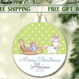 My First Unicorn Ornament - Christmas With Name Personalized Decoration - thumbnail 3