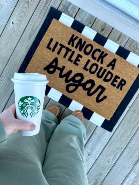 Knock A Little Louder Sugar Doormat, Hand-Painted Trendy Decor, Valentine Gift Idea - image 1