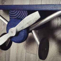 Medium Navy Blue Stain Airplane Shelf, Decor, Nursery, Party Pilot Gift, Bedroom Decor - thumbnail 3