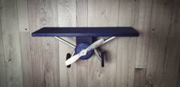 Medium Navy Blue Stain Airplane Shelf, Decor, Nursery, Party Pilot Gift, Bedroom Decor - thumbnail 1