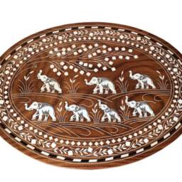 Handcrafted Inlay Coffee Table - Solid Wood Accent - thumbnail 2