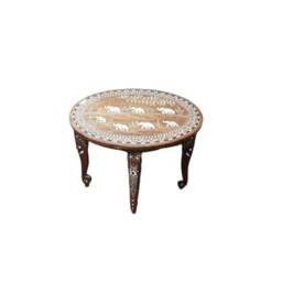 Handcrafted Inlay Coffee Table - Solid Wood Accent - thumbnail 3