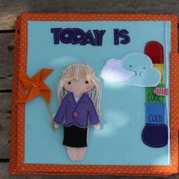 Weather Double Page For Custom Built Quiet Book By Tomtoy, Fabric Busy Book Pages, 20x20cm, Double - thumbnail 4
