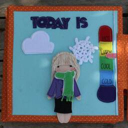 Weather Double Page For Custom Built Quiet Book By Tomtoy, Fabric Busy Book Pages, 20x20cm, Double - thumbnail 3