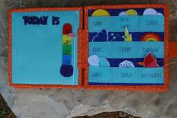 Weather Double Page For Custom Built Quiet Book By Tomtoy, Fabric Busy Book Pages, 20x20cm, Double