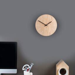 Wooden Wall Clock - Modern Minimal Design Home Decor Natural Wood- Large Handmade Silent Movement - thumbnail 3