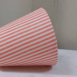 Linen Orange Ticking Stipes Candle Clip Lampshade - thumbnail 4