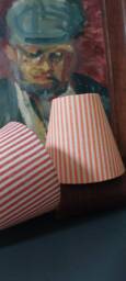 Linen Orange Ticking Stipes Candle Clip Lampshade