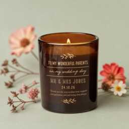 Personalised Gift For Parents On My Wedding Day - Of The Bride Groom Scented Candle - thumbnail 1