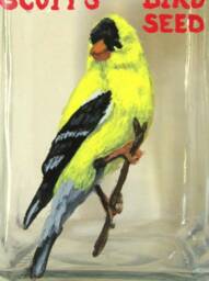 Bird Seed Jar, Yellow Finch, Custom Canister, Personalized Pet Portrait Painting, Aviary Art, Food Storage Painting - thumbnail 2