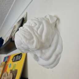 English Bulldog Wall Mount - Animal Art Decor 3D Printed - thumbnail 3