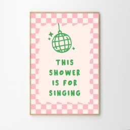 This Shower Is For Singing Disco Art Canvas Poster, Trendy Wall Art, Apartment Aesthetic Decor, Retro Home Printed Gift - thumbnail 2