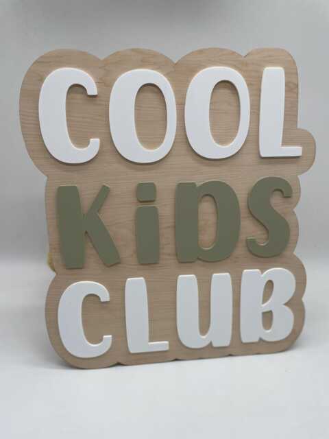 Cool Kids Club Sign - Wooden & Acrylic Nursery Wall Decor - image 1