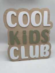 Cool Kids Club Sign - Wooden & Acrylic Nursery Wall Decor - thumbnail 1