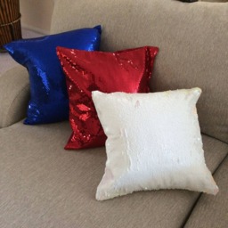 White Mermaid Sequin Pillow Cover, Reversible Pillow, Iridescent White Throw Decorative Teen Pink And - thumbnail 3