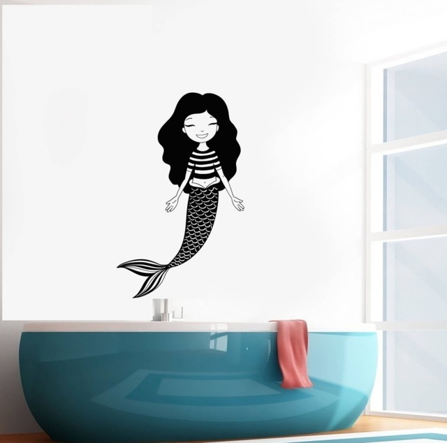 Little Mermaid Vinyl Wall Decal Bathroom Girl Room Decor Stickers Mural - #2560Di - image 1
