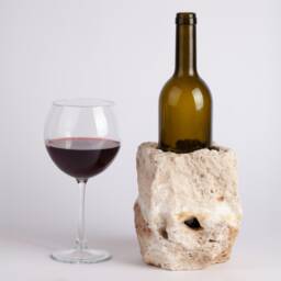 Handmade Travertine Wine Bottle Holder Unique Rack - thumbnail 1