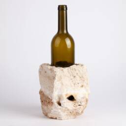 Handmade Travertine Wine Bottle Holder Unique Rack - thumbnail 2