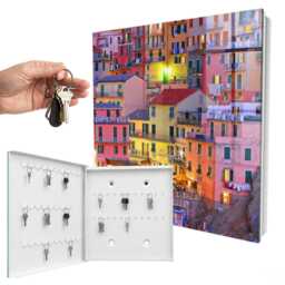Colors Of The City Wall Mounted Key Cabinet, Yellow Industrial Box, Photographic Architecture, For Lovers Travel & Landscapes - thumbnail 2