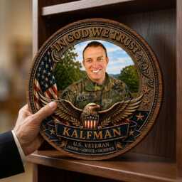 Personalized Veteran Wooden Sign, Custom Army Photo Plaque, Military Honor Wall Decor, U.s. Service Keepsake Gift - thumbnail 3
