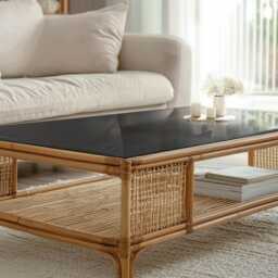 Smooth Black Color Glass Table Top, Durable Tempered Tabletop, Cover