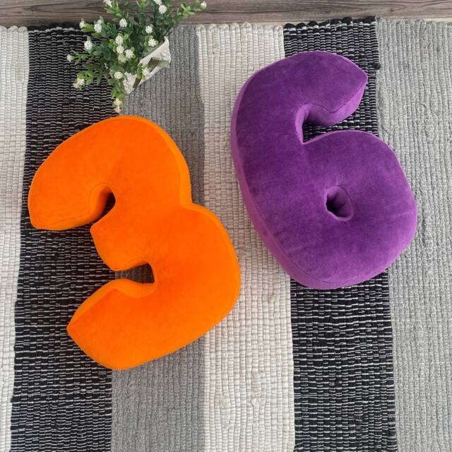 Velour Number Pillow Personalized Cotton Decor - image 1