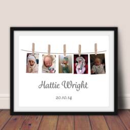 Personalized Photo Clothesline Print - Custom Anniversary Gift For Couples - thumbnail 3