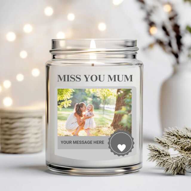 Miss You Mum Candle Label L Printable Sticker Merry Christmas Labels Large Gift