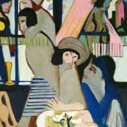 Cafe Lunch - Modern Figurative Art Print Of Vintage Oil Painting Sizes 9x12 11x14 16x20 - thumbnail 3
