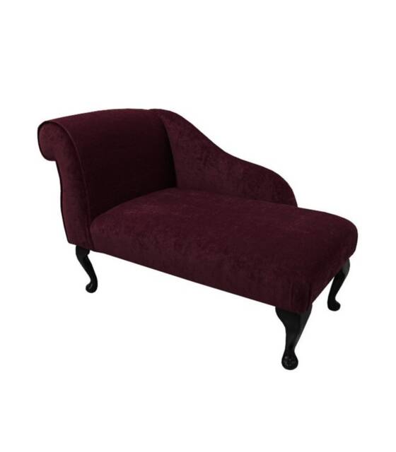 Handmade Velvet Chaise Longue Damson Purple Small Sofa, British Made - image 1