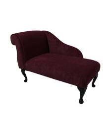 Handmade Velvet Chaise Longue Damson Purple Small Sofa, British Made - thumbnail 1