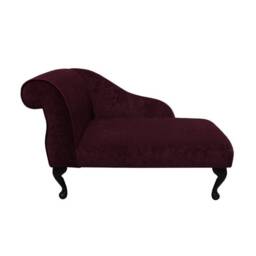 Handmade Velvet Chaise Longue Damson Purple Small Sofa, British Made - thumbnail 2