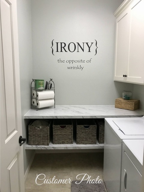 Laundry Room Irony The Opposite Of Wrinkly-Vinyl Wall Decal - Home Decor - Decor - image 1