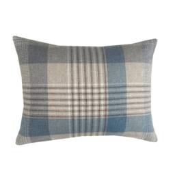 Double Sided Handmade Katrine Tartan Plaid Cushion Cover Ocean Blue Tweed Pillow Sham - thumbnail 2