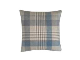 Double Sided Handmade Katrine Tartan Plaid Cushion Cover Ocean Blue Tweed Pillow Sham - thumbnail 1