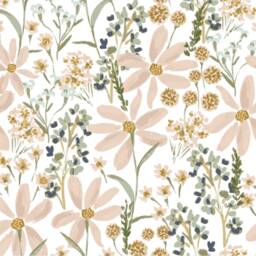 Daisies Blush Pink Floral Mini Crib Sheet Boho Daisy Baby Bedding - Nestig Bloom Alma Bassinet Cradle - thumbnail 2