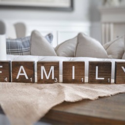 7-10 Freestanding Large Scrabble Letter Tile Wood Blocks For Mantel, Shelf, Table, Or Desk - Spell Any Name Word 3.5x3.5 Inches - thumbnail 2