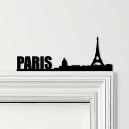 Door Topper Paris City Skyline Various Colours Top Of Decorative Sign - Novelty Wall Decor, Frame Art, Art - thumbnail 1
