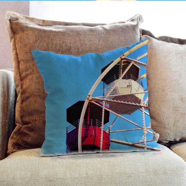 Ferris Wheel Fun Fair Photography - Decorative Pillow Throw Cushion Fabric , Case Cover Or With Filling