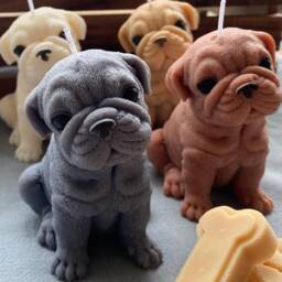 Pug Dog Candle. Large Decorative Gifts For Bulldog Owner - thumbnail 2