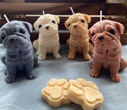 Pug Dog Candle. Large Decorative Gifts For Bulldog Owner - thumbnail 1