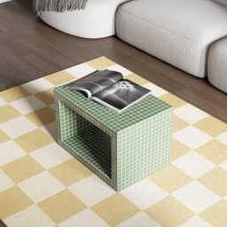 Tiled Bedside Table. Night Shelf. Coffee Handmade - thumbnail 2