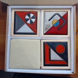Geometric Wall Decor Kitchen Backsplash Tile Ceramic Handmade Modern Art New Home Gifts Abstract Renovation - thumbnail 3