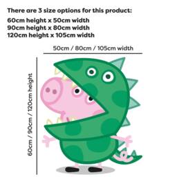 Peppa Pig Wall Sticker - George in Dinosaur Suit Decal Kids Art - thumbnail 3